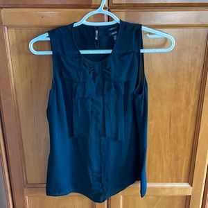 100% silk blouse - bow detail in front, size small